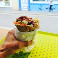 Beetroot wrap at The Chic Pea in Falmouth