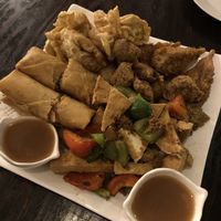 All in the Family appetizer platter at Panz Veggie Restaurant in Vancouver