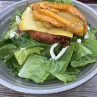 Berlin Burger als Salat Bowl mit Süßkartoffel Patty  at Halifax Burgers in Koege