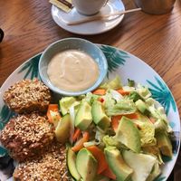 Falafel and lettuce plate  at Nom Nom in Constanta