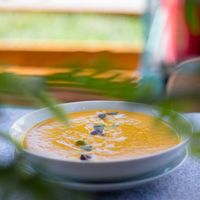 Supa crema de cartofi dulci cu ghimbir at Nom Nom in Constanta