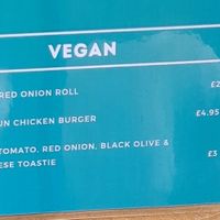 Coast Coffee vegan menu. at Coast Coffee in Dunoon