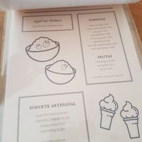 Menu at Casa da Fazenda in Passa Quatro