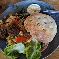 Vegan falafel bol at De DorpsKamer in Ermelo