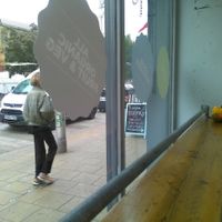 Looking towards St Peter's Church from the windows seats at the café section of the shop at Kindly of Brighton in Hove