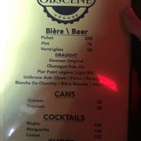 Menu at Obscene Vegane - Cloud kitchen in Montreal