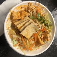 Laksa w/ wheat noodles and tofu   at Nan's Noodle House in Calgary