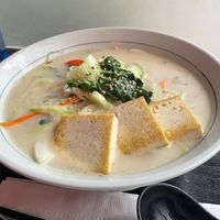 Veggie Ramen with Rice Noodles and added Tofu  at Tokai Ramen in Moncton