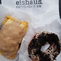 Vegan cinnamon pop tart and vegan oreo donut at Eishaus in Covington