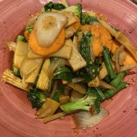 Fresh Chilli and Basil Stir fry at Thai Basil in Horsham