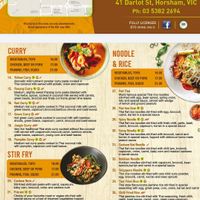 Screenshot of menu  at Thai Basil in Horsham