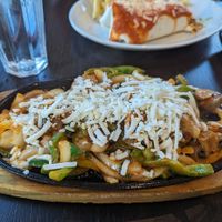 Vegan mushroom fajita with dairy-free cheese at Amigos Mexican Kitchen in Sheffield