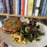 Armer Ritter with grilled vegetables and tomato pesto  at Cafe Bar Armer Ritter in Cologne