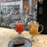 lemon loaf, homemade ice tea and lemonade  at Fixed Gear Coffee in Maastricht