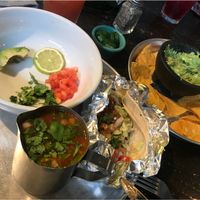 Vegan tortilla soup, guacamole and chips, freaking vegan taco at Taco Mamacita in Nashville