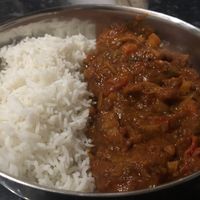 Boiled Rice and Veg Vindaloo  at Mughal Massala in Tipton