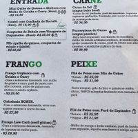 Menu at Horta Cozinha Criativa in Brasilia