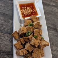 Fries tofu at Thai @ Main Street in Durham
