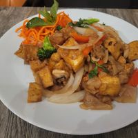 Drunken noodles with tofu at Thai @ Main Street in Durham