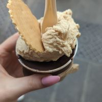dark chocolate and hazelnut 😋 at Il Gelato Dei Masters in Desenzano Del Garda