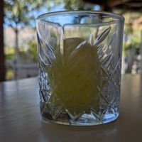lemon sorbet at Botanical Garden of Crete Restaurant in Crete