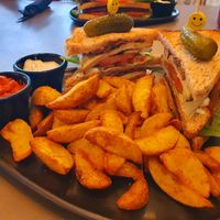 Vegan Clubsandwich with "bacon" at das KARL in Dusseldorf