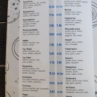 Menu at Pizza Amici in Thasos