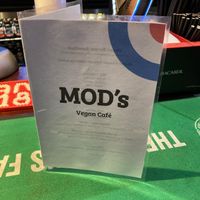 The menu - a great range.  at Mod's Vegan Cafe at the Thirsty Scholar in Manchester