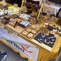 Vegan bakery stall  at Maltby Street Market in South East London