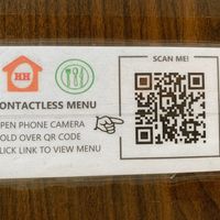 Contactless menu QR code on table at Hen House Eatery in Minneapolis