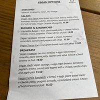 Vegan Menu at Hen House Eatery in Minneapolis