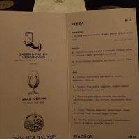 Pizza menu at Tir Na Nóg in Aarhus