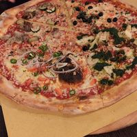 Big pizza, 4 vegan toppings (£26) at Fat Toni's Pizzeria in Stroud