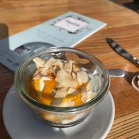 Summer Cheesecake. Not quite a regular cheesecake, but very fruity and delicious.   at Pappaloù in Silvaplana