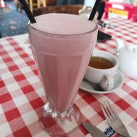 Strawberry milkshake at Route 303 in Honiton