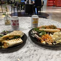Buffalo Cauliflower Wrap & Hot Dog at Kafé Plattan in Stockholm