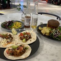 Tacos & BBQ Burger at Kafé Plattan in Stockholm