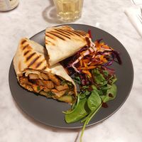 Hoisin Duck Wrap with Heura strips at Kafé Plattan in Stockholm