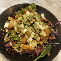 Chikken Pesto Pasta Salad  at Kafé Plattan in Stockholm