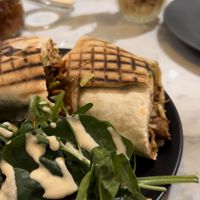 Chikken teriyaki wrap  at Kafé Plattan in Stockholm