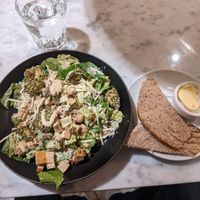 Caesar salad. Tasty but quite small. at Kafé Plattan in Stockholm