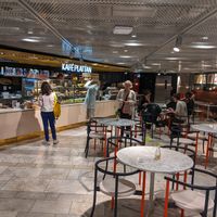 The venue. Very simple and cozy! at Kafé Plattan in Stockholm