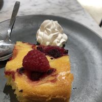 Raspberry vanilla cake  at Kafé Plattan in Stockholm