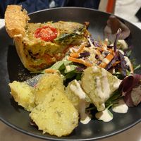 Quiche with green and potato salad   at Kafé Plattan in Stockholm