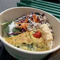 Quiche with quinoa salad   at Kafé Plattan in Stockholm