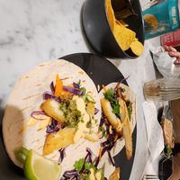 No fish tacos (taste even better than they look!) at Kafé Plattan in Stockholm