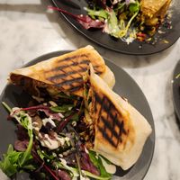 Chicken teriyaki wrap + spring quiche (camera didn't eat first oops!) at Kafé Plattan in Stockholm