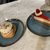 Semla and strawberry lime cheesecake  #Veganuary at Kafé Plattan in Stockholm