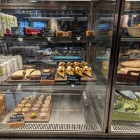 Food display at Kafé Plattan in Stockholm