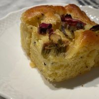 Rhubarb cake  at Kafé Plattan in Stockholm
